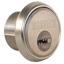 Maxtech Satin Nickel 1" Mortise Cylinder With 2 Keys and Card 006 KEYWAY