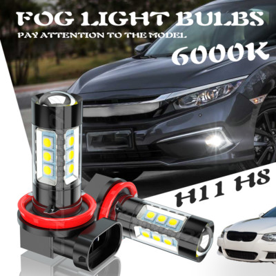 For Toyota RAV4 2006-2021 6000K H11 H16 LED Fog/Driving Light Bulbs White Lamps