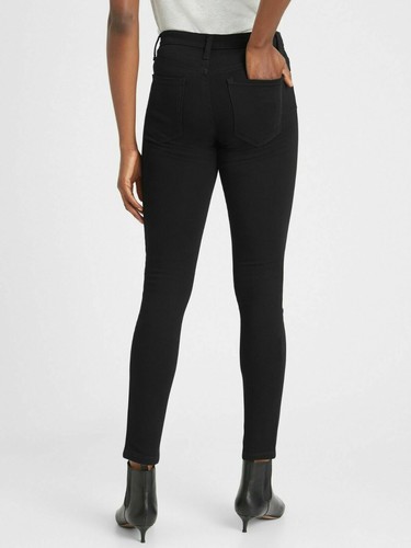 Banana Republic Petite Mid-Rise Skinny Fade-Resistant Ankle Jean, Size 27P Black - Picture 3 of 5