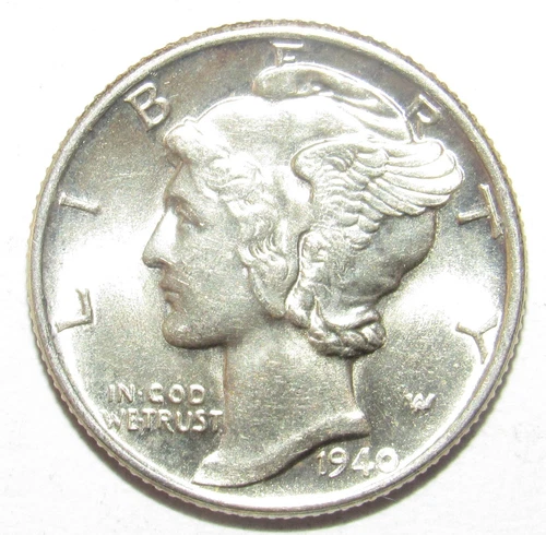 1940 Mercury Dime CH BU (U135)