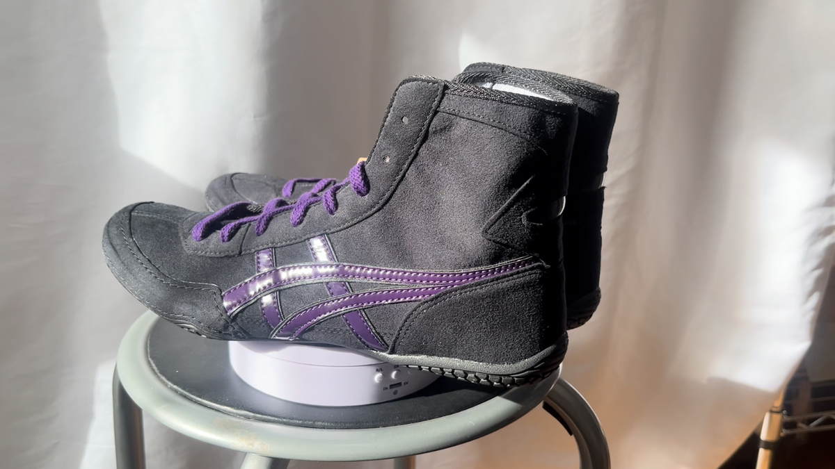Opt Laces Purple : Asics Wrestling Shoes EX-EO 1083A001 Black x