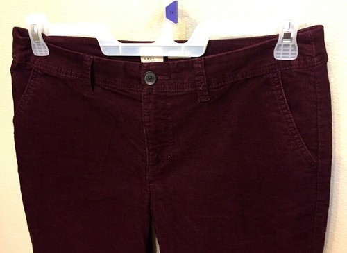 A New Day Stretch Elastizado Corduroy Woman's Pants Red Wine Color Size 10 - Picture 2 of 6