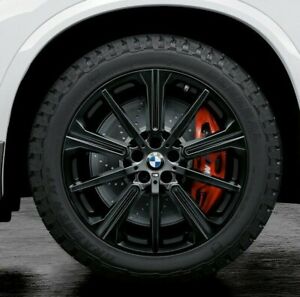 BMW OEM G05 X5 G01 X3 G04 X4 749M M Double Spoke 22&#034; Wheel Tire Set Gloss Black