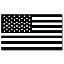 Black and White American Flag Magnet Decal, 7x12 Inches, Automotive Magnet