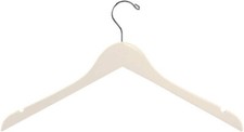 Wood Standard Hangers 100 Ivory Wooden Dress Shirt Clothes Garment Clothing 17"