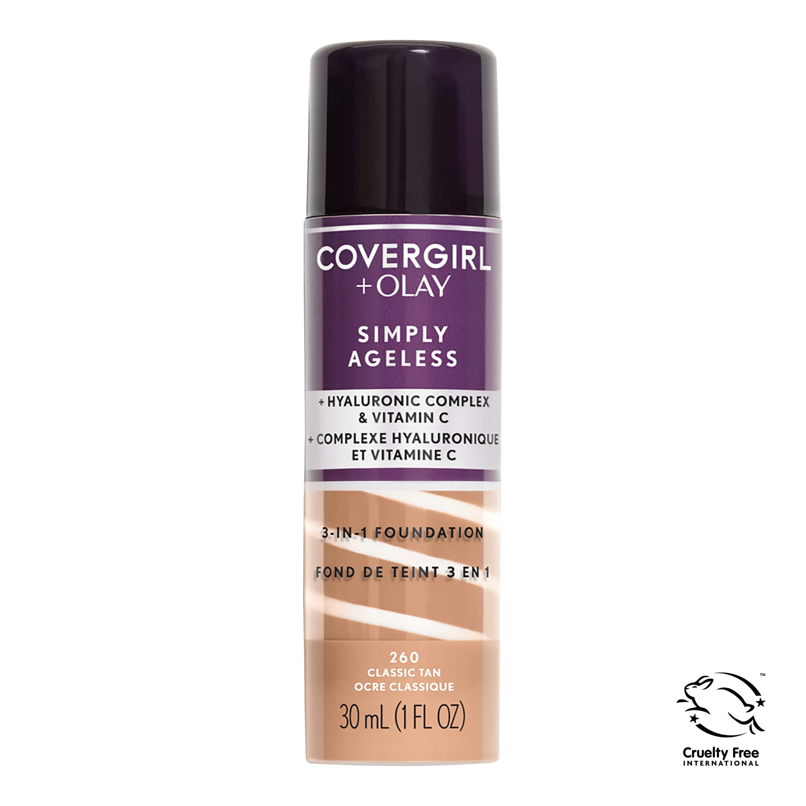 COVERGIRL OLAY Simply Ageless 3-in-1 Liquid Foundation, 260 Classic Tan, 1 Fl Oz