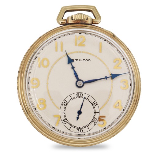 Vintage Hamilton 14k Gold Filled Grade 917 Size 10 17 Jewels Pocket Watch