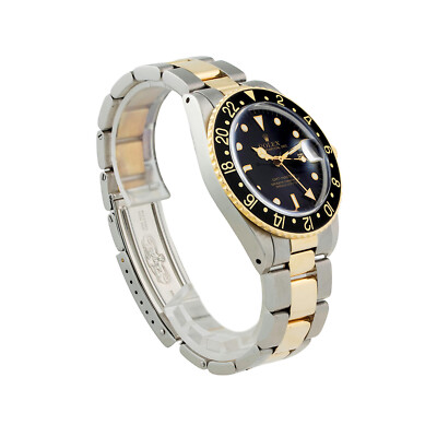 ロオ 1986 Rolex GMT-Master 16753 Stainless Steel & 18k Gold 40mm Black