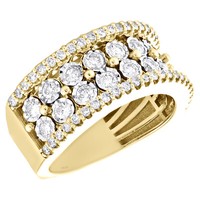 10K Gelbgold Rund Diamant 11Mm Fancy Ehering JubiläUm Ring 1.90 Karat
