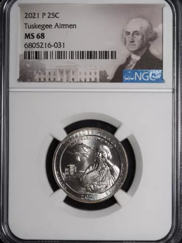 2021-P Tuskegee Airmen Graded NGC MS68 America the Beautiful Quarter #031
