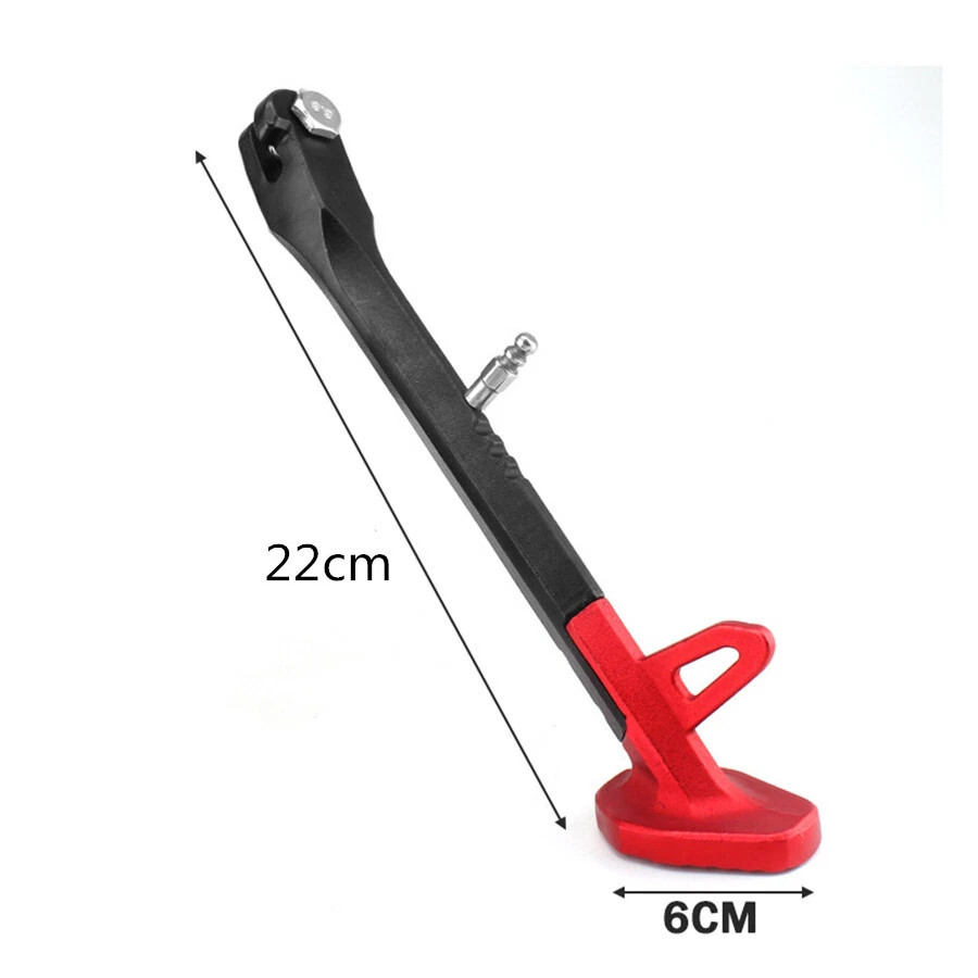 CNC Aluminum Alloy Leg Kickstand Supporter Motorcycle Foot Side Stand Black/Red - Image 3 of 4