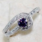 1Ct Amethyst & White Topaz 925 Sterling Silver Ring Jewelry Sz 7 N3-4