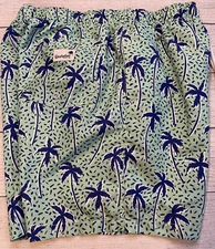 Boardies Apparel Swim Shorts aqua blue palm trees Drawstring large 6” inseam