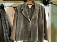 Elana By Tanner Genuine Brown Suede Leather Jacket L/S Sz 3 Bust 56" US size 28