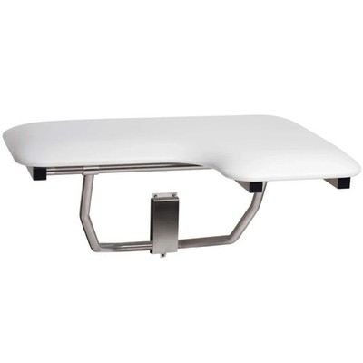 Seachrome Lift Assist ADA Wall Mount Shower Seat L-Shaped Left Hand Fold Down