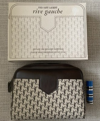 RARE Vintage YSL Yves Saint Laurent Rive Gauche Toiletry Bag & Perfume NIB