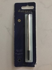 Waterman Rollerball Pen Refill, Fine Point, BLACK Ink NEW SEALED 1 pack