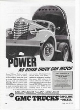 GMC Trucks Gasoline Diesel General Motors Power Six Wheeler Vintage 1940 Print A