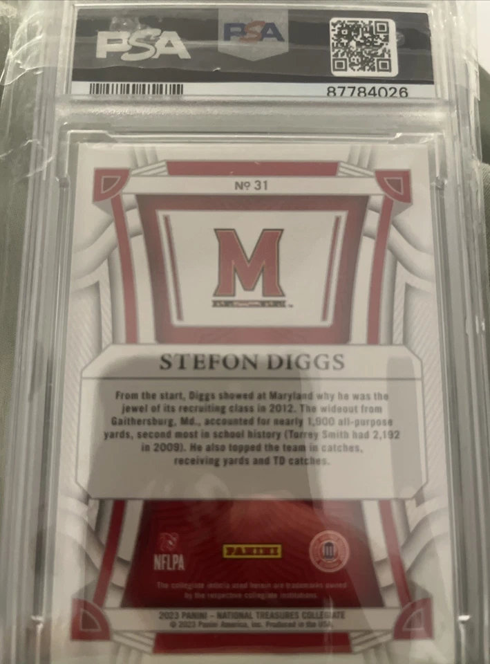 2023 Panini National Treasures Collegiate - Stefon Diggs #31 Blue /75 - Image 2 of 2