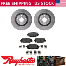 Rear Brake Rotors + Ceramic Brake Pads & Hardware For 2014 Volkswagen Routan