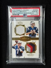 2016 Flawless Gold Diamond #/10 Pop 2 Tom Brady Brissett RC GU Patch PSA 10