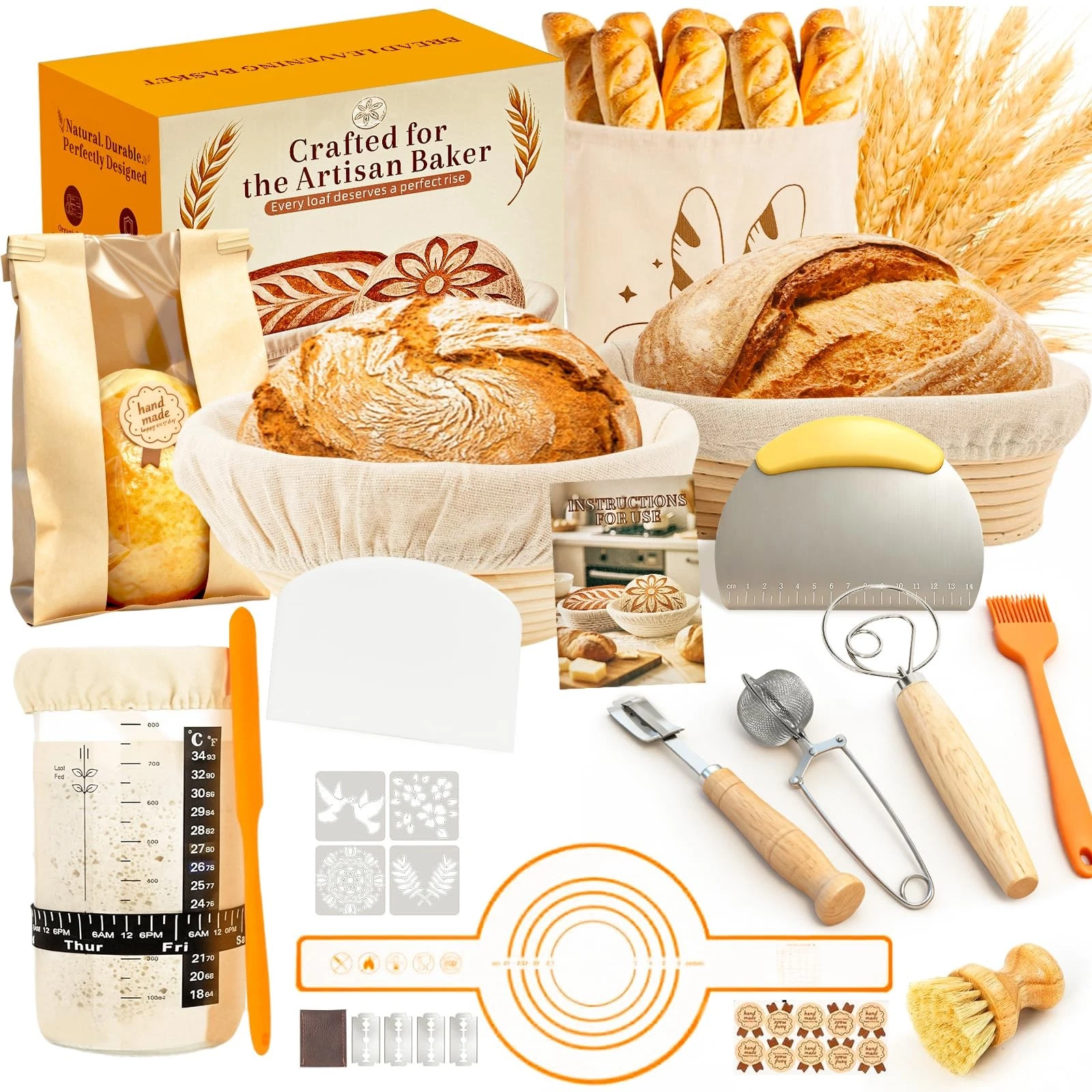 TAOMAND Complete Sourdough Starter Kit for Beginners & Manual | Sourdough Bre...