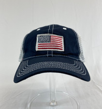American Flag Baseball Cap Strapback Hat Mesh Back Navy Patriotic Adjustable OS