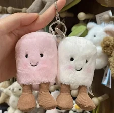 Amuseable Marshmallows Pink and White Key Chain