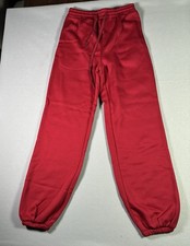 Unisex Size Small Classic Jogger Style Sweatpants Athleisure Loungewear Cozy Red