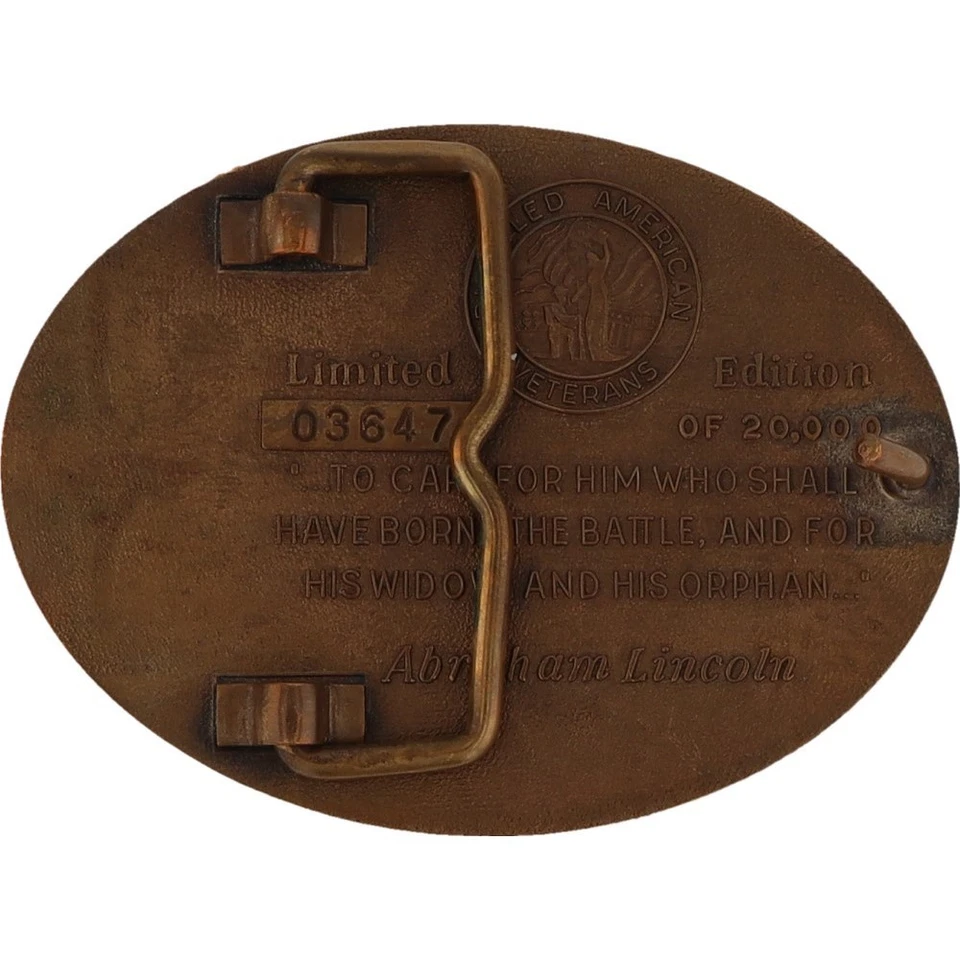Bronze 75th Anniversary Dav Disabled American Veterans 90s Vintage Belt Buckle - Image 2 of 4