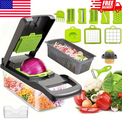 14-In-1 Vegetable Fruit Chopper Cutter Food Onion Veggie Dicer Slicer Kitchen