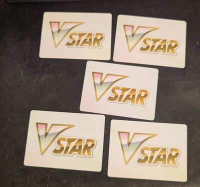 Lot 5 x VSTAR Card Markers Pokémon TCG Cards Bulk White V Star Set Collection