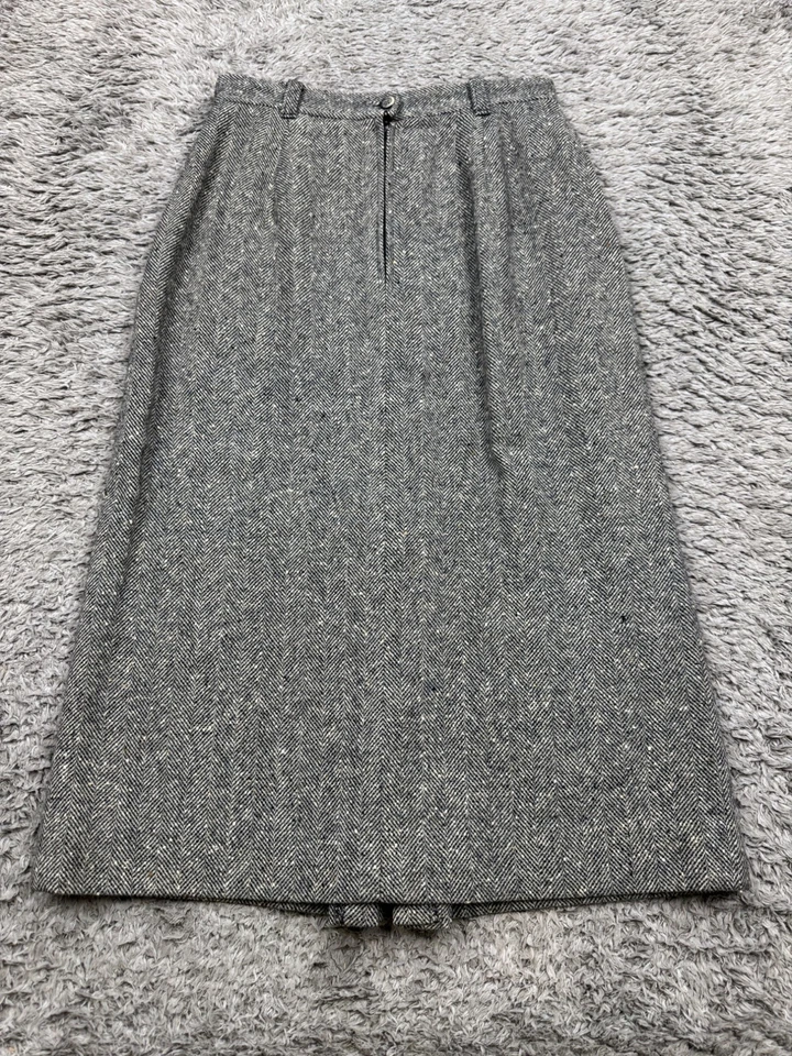 De Colección Pendleton Falda Niña 9-10 Gris Lana Espiga Tweed Midi Lápiz EE. UU. 80s Foto 2 de 4