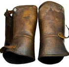 Vintage Military WWI or WW2 US Army Leather 11" Gaiters Piece of History