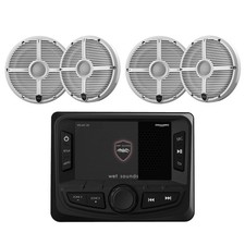Wet Sounds MC-20 Marine Radio  2 Pairs Recon 6 XW Speakers