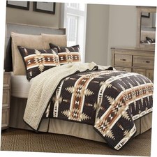 Yosemite Western Full/Queen  2 Standard Shams Yosemite Brown, Tan, White