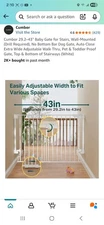 Cumbor 29.2–43" Baby Gate for Stairs, Wall-Mounted (Drill Required)