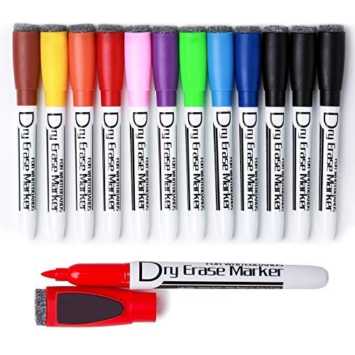 With Eraser Low Odor Fine Tip Whiteboard Pens Pack
