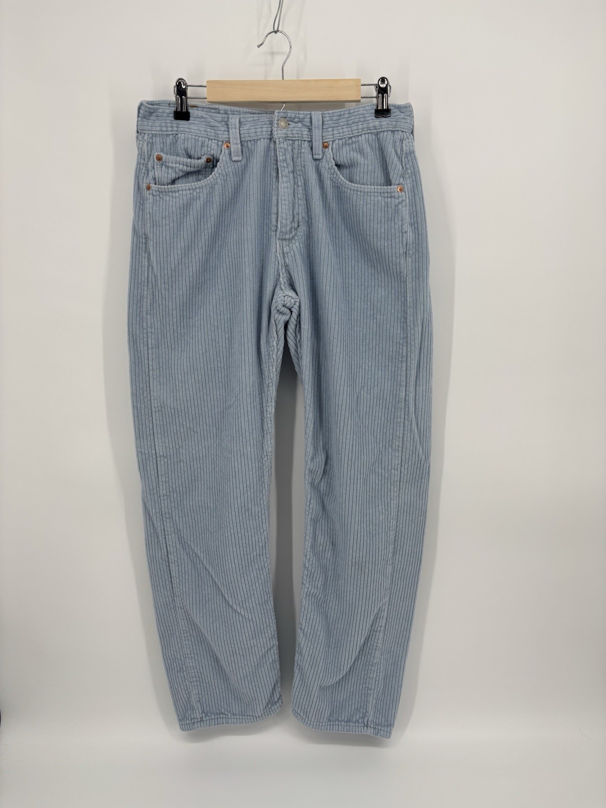 Levi's 505 Corduroy Pants Mens 32x30 Light Blue Slate Straight Leg Cords Zip Fly image 2