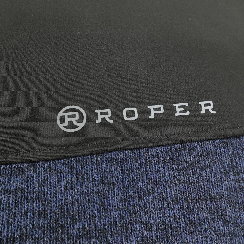 Roper Jacket Mens Large Blue Black Full Zip Fleece Softshell Western ...