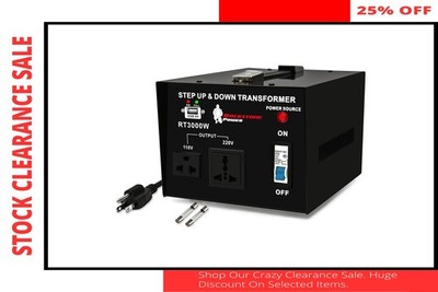 3000 Watt Step Up Down Transformer USB Port