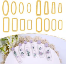 Rectangle Clay Cutters Set - 16 Pcs Clay Cutters for Polymer Clay Jewelry, Ba...