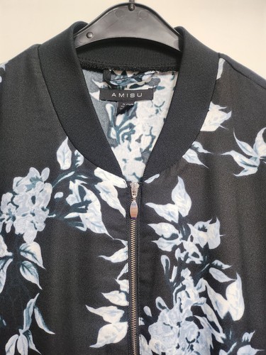 AMISU Blouson, Gr. 42, Schwarz/Weiß, Blumen und Streifen, festliche Jacke - Bild 4 von 9