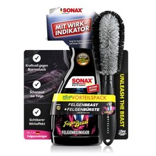 SONAX Felgenreiniger Set FelgenBeast *neuer Duft* plus Shiny Freaks Felgenbürste