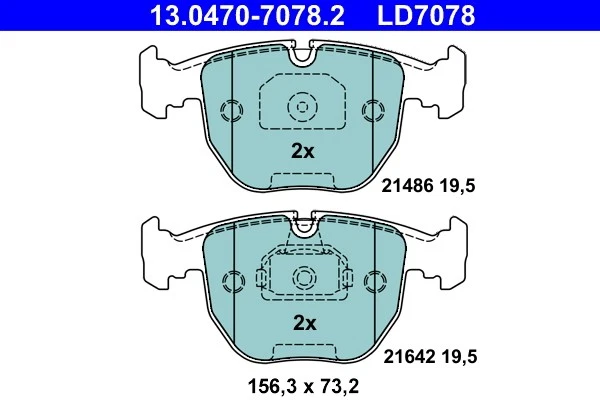 BRAKE PAD SET DISC BRAKE 13.0470-7078.2 FOR BMW 5/E39/X/SAV X5/E53 M47D20 2.0L - Image 2 of 4