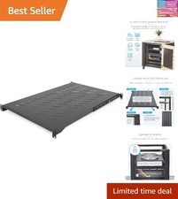 1U 4-Post Server Rack Shelf, Vented, Adjustable Mounting Depth 28-34.4in/71.1...