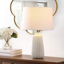 Lighting Collection Sawyer Modern Ivory Ceramic 24-Inch Bedroom Living Room Home