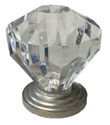 Lot of 10 82159 Acrystal 1-1/4-Inch Diameter Knob, Satin with Pewter Base - Picture 1 of 5