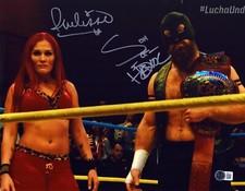 Ivelisse & Son of Havoc Signed 11x14 Photo BAS COA ROH NWA MLW Lucha Underground