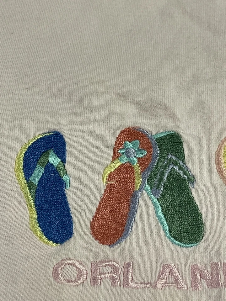 VTG Alstyle Apparel & Activewear Orlando Sandals Destination Pink T-Shirt Medium - Image 3 of 4